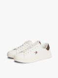 Μπεζ Δερμάτινα Sneakers Με Ανάγλυφο Λογότυπο  Γυναίκες