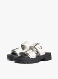 White Chunky Cleat Double Buckle Sandals  Women