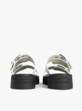 White Chunky Cleat Double Buckle Sandals  Women