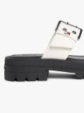 White Chunky Cleat Double Buckle Sandals  Women