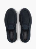 Μπλε Δερμάτινα Δετά Loafers Με Moc Μύτη  Άνδρες