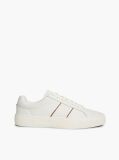 Beige New York Label Leather Cupsole Sneakers  Men