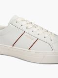Beige New York Label Leather Cupsole Sneakers  Men