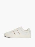 Beige New York Label Leather Cupsole Sneakers  Men