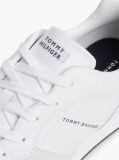Άσπρο Δερμάτινα Sneakers Με Ανάγλυφο Λογότυπο  Άνδρες