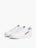White Global Stripe Basketball Sneakers With Leather  Men