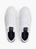 White Global Stripe Basketball Sneakers With Leather  Men