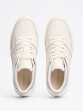 Μπεζ Δερμάτινα Sneakers Με Colour-Blocked Σχέδιο  Γυναίκες
