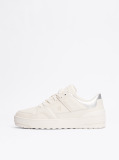 Μπεζ Δερμάτινα Sneakers Με Colour-Blocked Σχέδιο  Γυναίκες