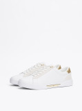 Άσπρο Δερμάτινα Sneakers Με Μεταλιζέ Λεπτομέρεια  Γυναίκες