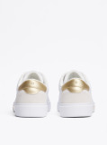 Άσπρο Δερμάτινα Sneakers Με Μεταλιζέ Λεπτομέρεια  Γυναίκες