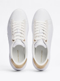 Άσπρο Δερμάτινα Sneakers Με Μεταλιζέ Λεπτομέρεια  Γυναίκες