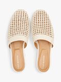 Beige Crochet TH Monogram Plaque Mules  Women