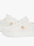 Multi Leather Platform Court Trainers  Women
