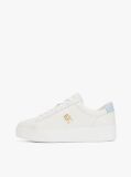 Multi Leather Platform Court Trainers  Women