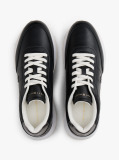 Μαύρο Δερμάτινα Sneakers Με Χρυσές Λεπτομέρειες  Γυναίκες