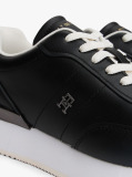 Μαύρο Δερμάτινα Sneakers Με Χρυσές Λεπτομέρειες  Γυναίκες