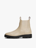 Beige Leather Chelsea Boots  Women