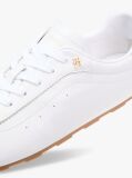 Άσπρο TH Monogram Δερμάτινα Sneakers Με Χαμηλό Κόψιμο  Γυναίκες