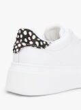 Άσπρο Δερμάτινα Sneakers Με Πλατφόρμα Και Λεοπάρ Λεπτομέρεια  Γυναίκες