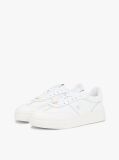 Άσπρο TH Monogram Δερμάτινα Sneakers Με Ανάγλυφο Λογότυπο  Γυναίκες