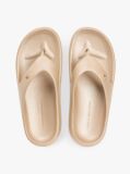 Beige Iridescent Moulded Flip-Flops  Women