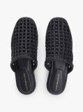 Black Woven Flat Mules  Women