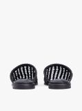 Black Woven Flat Mules  Women