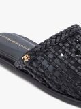 Black Woven Flat Mules  Women