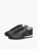 Black Leather Vintage Low Profile Sneakers  Women