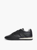 Black Leather Vintage Low Profile Sneakers  Women