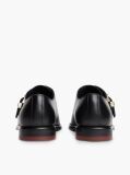 Μαύρο Δερμάτινα Loafers Με Αγκράφα Και Moc Μύτη  Γυναίκες