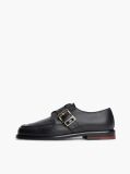 Μαύρο Δερμάτινα Loafers Με Αγκράφα Και Moc Μύτη  Γυναίκες