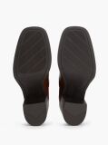 Brown Leather Square Toe Block Heel Chelsea Boots  Women