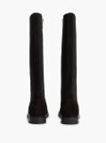 Black Enamel Flag Suede High Chelsea Boots  Women