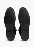 Black Enamel Flag Suede High Chelsea Boots  Women