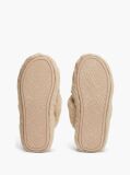 Pink Faux Fur Crossover Strap Slippers  Women