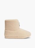 Beige Signature Tape Faux Fur Slipper Boots  Women