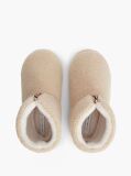 Beige Signature Tape Faux Fur Slipper Boots  Women