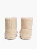 Beige Signature Tape Faux Fur Slipper Boots  Women