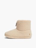 Beige Signature Tape Faux Fur Slipper Boots  Women