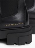 Black Leather Chunky Chelsea Boots  Women