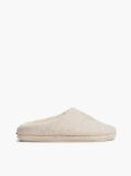 Beige Logo Embroidery Flannel Slippers  Women