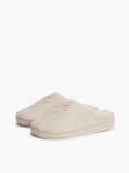 Beige Logo Embroidery Flannel Slippers  Women