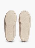 Beige Logo Embroidery Flannel Slippers  Women
