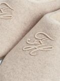 Beige Logo Embroidery Flannel Slippers  Women