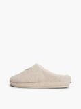 Beige Logo Embroidery Flannel Slippers  Women