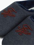 Blue Logo Embroidery Flannel Slippers  Women