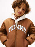 Καφέ Varsity Άνετο Bomber Τζάκετ 2 Όψεων  Αγόρια