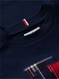 Μπλε Μακρυμάνικο T-Shirt Με Tartan Λογότυπο  Αγόρια